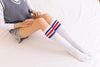 Women Long Warm Thigh High Striped Trim Top Stockings freeshipping - Tyche Ace