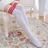 Women Long Warm Thigh High Striped Trim Top Stockings freeshipping - Tyche Ace
