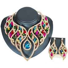 Load image into Gallery viewer, Women Luxury Fashion Waterdrop Crystal Necklace Earrings Set freeshipping - Tyche Ace
