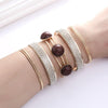 Women Maxi Wide Opening Smooth Metal Resin Mosaic Crystal Bracelet freeshipping - Tyche Ace