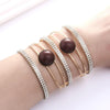 Women Maxi Wide Opening Smooth Metal Resin Mosaic Crystal Bracelet freeshipping - Tyche Ace