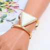 Women Maxi Wide Opening Smooth Metal Resin Mosaic Crystal Bracelet freeshipping - Tyche Ace