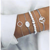 Women Multi-layers Gold Silver Colour Beads Sequins Set Bracelets freeshipping - Tyche Ace