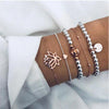 Women Multi-layers Gold Silver Colour Beads Sequins Set Bracelets freeshipping - Tyche Ace