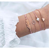 Women Multi-layers Gold Silver Colour Beads Sequins Set Bracelets freeshipping - Tyche Ace