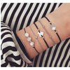 Women Multi-layers Gold Silver Colour Beads Sequins Set Bracelets freeshipping - Tyche Ace