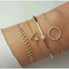 Women Multi-layers Gold Silver Colour Beads Sequins Set Bracelets freeshipping - Tyche Ace