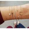 Women Multi-layers Gold Silver Colour Beads Sequins Set Bracelets freeshipping - Tyche Ace