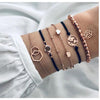 Women Multi-layers Gold Silver Colour Beads Sequins Set Bracelets freeshipping - Tyche Ace