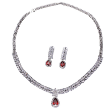 Load image into Gallery viewer, Women Multicolour Elegant Cubic Zircon Necklace Earrings Set freeshipping - Tyche Ace
