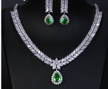 Load image into Gallery viewer, Women Multicolour Elegant Cubic Zircon Necklace Earrings Set freeshipping - Tyche Ace
