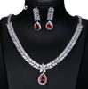 Women Multicolour Elegant Cubic Zircon Necklace Earrings Set freeshipping - Tyche Ace