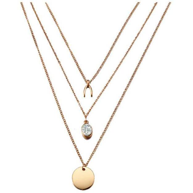 Women Multilayer Crystal Moon Necklaces, Pendants and Vintage Charm Gold Chokers freeshipping - Tyche Ace