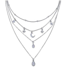 Load image into Gallery viewer, Women Multilayer Crystal Moon Necklaces, Pendants and Vintage Charm Gold Chokers freeshipping - Tyche Ace
