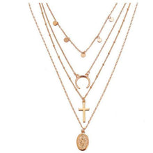 Load image into Gallery viewer, Women Multilayer Crystal Moon Necklaces, Pendants and Vintage Charm Gold Chokers freeshipping - Tyche Ace
