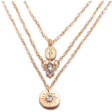 Load image into Gallery viewer, Women Multilayer Crystal Moon Necklaces, Pendants and Vintage Charm Gold Chokers freeshipping - Tyche Ace
