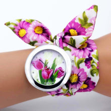 Load image into Gallery viewer, Women Floral Fabric Design Wrist Watches freeshipping - Tyche Ace
