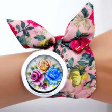Load image into Gallery viewer, Women Floral Fabric Design Wrist Watches freeshipping - Tyche Ace
