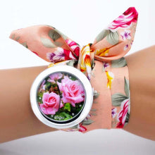 Load image into Gallery viewer, Women Floral Fabric Design Wrist Watches freeshipping - Tyche Ace
