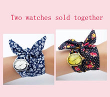 Load image into Gallery viewer, Women Floral Fabric Design Wrist Watches freeshipping - Tyche Ace
