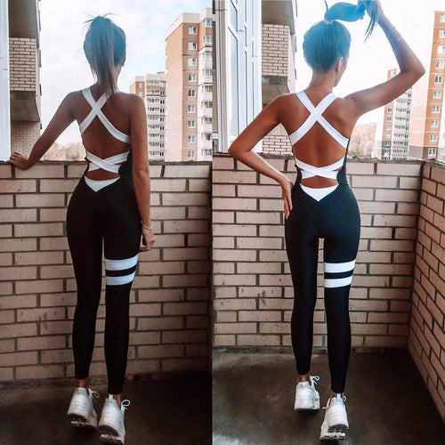 Women One Piece Backless Jumpsuit Workout Sportswear freeshipping - Tyche Ace