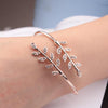 Women Open Adjustable Crystal Creative Tree Leaf Charm Bracelet Bangle freeshipping - Tyche Ace