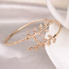 Women Open Adjustable Crystal Creative Tree Leaf Charm Bracelet Bangle freeshipping - Tyche Ace