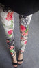 Women Plaid  Floral Stripe Trouser High Waist Pants freeshipping - Tyche Ace