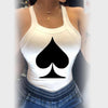 Women Poker Spades Print  Sleeveless Backless Bowknot Design Tank Tops freeshipping - Tyche Ace
