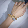 Women Red Green Eyes Gold Opening Snake Zircon Bracelet freeshipping - Tyche Ace