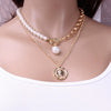 Women Retro Geometric Baroque Pearl Pendant Necklaces freeshipping - Tyche Ace