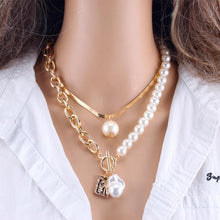 Load image into Gallery viewer, Women Retro Geometric Baroque Pearl Pendant Necklaces freeshipping - Tyche Ace
