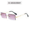 Women Retro Style Rimless Rectangle Shaped Gradient Lens Sunglasses freeshipping - Tyche Ace