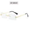 Women Retro Style Rimless Rectangle Shaped Gradient Lens Sunglasses freeshipping - Tyche Ace