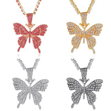 Load image into Gallery viewer, Women  Rhinestone Butterfly Studded Rhinestone Single-Layer Necklaces freeshipping - Tyche Ace
