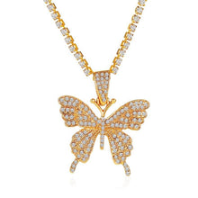 Load image into Gallery viewer, Women  Rhinestone Butterfly Studded Rhinestone Single-Layer Necklaces freeshipping - Tyche Ace
