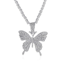 Load image into Gallery viewer, Women  Rhinestone Butterfly Studded Rhinestone Single-Layer Necklaces freeshipping - Tyche Ace
