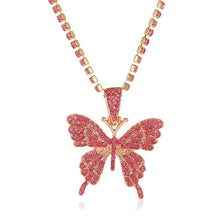Load image into Gallery viewer, Women  Rhinestone Butterfly Studded Rhinestone Single-Layer Necklaces freeshipping - Tyche Ace
