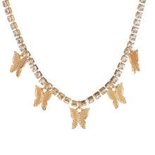 Load image into Gallery viewer, Women  Rhinestone Butterfly Studded Rhinestone Single-Layer Necklaces freeshipping - Tyche Ace
