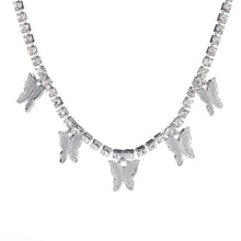Load image into Gallery viewer, Women  Rhinestone Butterfly Studded Rhinestone Single-Layer Necklaces freeshipping - Tyche Ace
