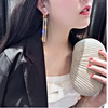 Women Rhinestone Long Rectangle Geometric Drop Earrings freeshipping - Tyche Ace