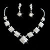 Women Rhinestone Silver Plated Necklace Earrings Sets freeshipping - Tyche Ace