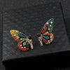 Women Rhinestone Wild Personality  Metal Butterfly Wings Earrings freeshipping - Tyche Ace