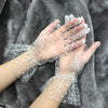 Women Short Tulle Stretchy  Spots Mesh Lace Gloves freeshipping - Tyche Ace