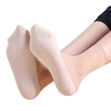 Load image into Gallery viewer, Women Silk Transparent Thin Soft Non-Slip Bottom Splice Socks freeshipping - Tyche Ace
