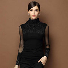 Load image into Gallery viewer, Women Slim Lace Long Sleeve Casual Beaded Openwork Blouse freeshipping - Tyche Ace
