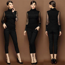 Load image into Gallery viewer, Women Slim Lace Long Sleeve Casual Beaded Openwork Blouse freeshipping - Tyche Ace
