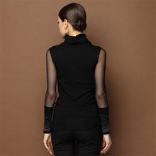 Load image into Gallery viewer, Women Slim Lace Long Sleeve Casual Beaded Openwork Blouse freeshipping - Tyche Ace
