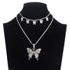 Women Sparkly Rhinestone Butterfly Chain Choker Necklaces freeshipping - Tyche Ace
