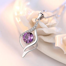 Load image into Gallery viewer, Women Sterling Silver Crystal Pendant Necklaces freeshipping - Tyche Ace
